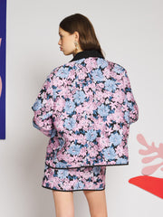 Floral Canvas Jacquard Jacket Blue, Pink, Black / Z