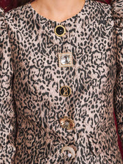 Charmed Jacquard Jacket Gold, Leopard / Z