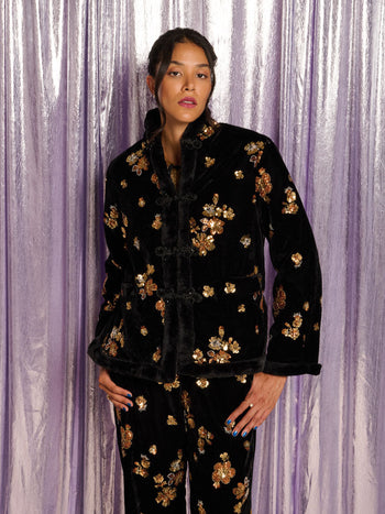 Mirage Velvet Jacket Black & Gold / Z