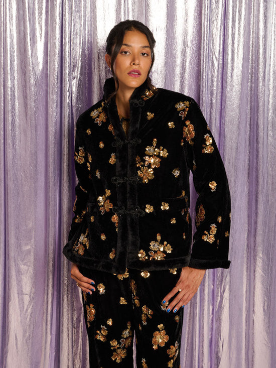 Mirage Velvet Jacket Black & Gold / Z