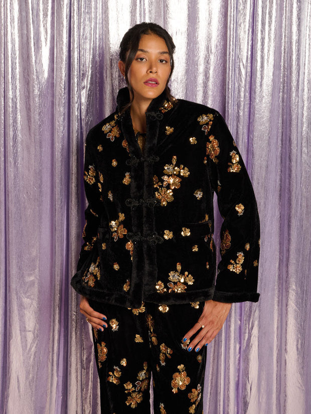Mirage Velvet Jacket Black & Gold / Z