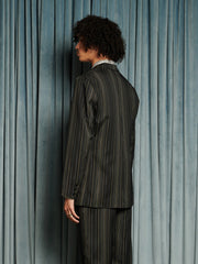 Richie Stripe Single Breasted Blazer Coal Black / Z