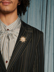 Richie Stripe Single Breasted Blazer Coal Black / Z