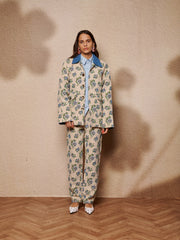 Cyrus Tapestry Jacket Cream, Indigo Blue / Z