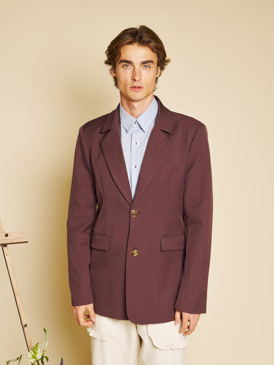 Albert Single Breasted Blazer Chocolate Brown / Z