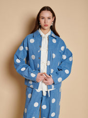 Erik Embroidery Jacket Washed Indigo Blue / Z