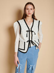 Dalarna Bow Vest Ditsy Blue / Z