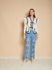 Dalarna Bow Vest Ditsy Blue / Z