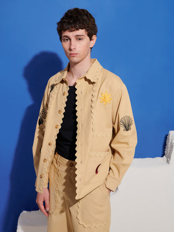 Naxos Embroidered Jacket Tan / Z