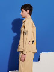 Naxos Embroidered Jacket Tan / Z