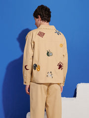 Naxos Embroidered Jacket Tan / Z