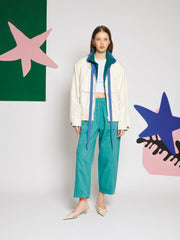 Louis Neck Tie Bomber Jacket Pearl Ivory / Z