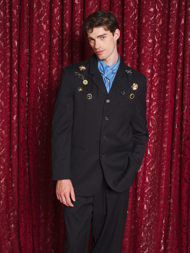 Rowen Brooch Single Breasted Blazer Black / Z