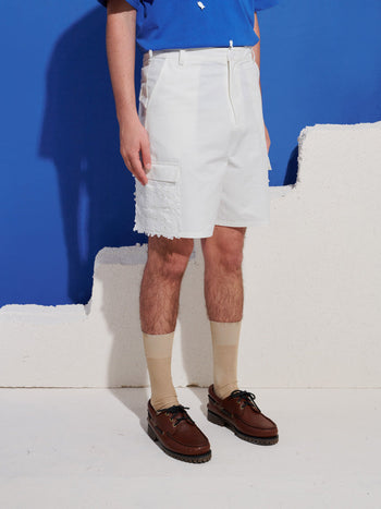 Chalk Crochet Trim Shorts White / Z
