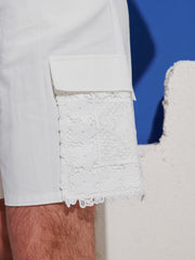 Chalk Crochet Trim Shorts White / Z