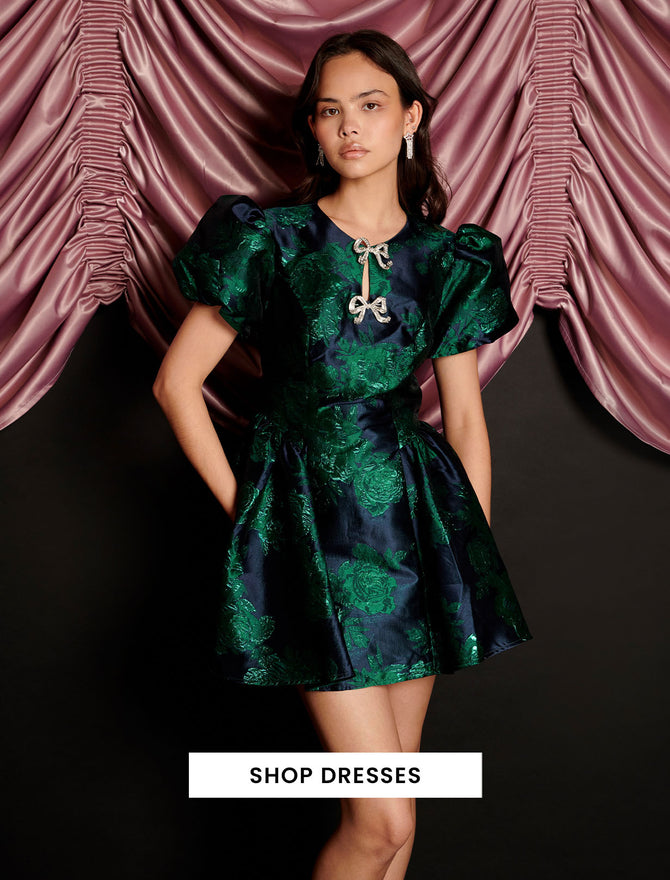 sisterjane シルバー パフスリーブ ドレス sisterjane シルバー パフスリーブ ドレス