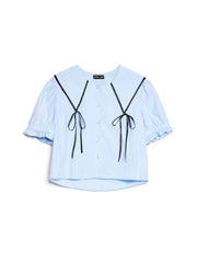 Glassy Bowed Collar ブラウス