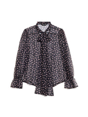 Painterly Polka Chiffon ブラウス