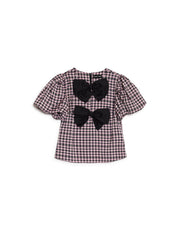 Vence Check Bow トップス