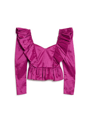 Krystle Taffeta Ruffle トップス