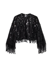 Heather Sequin Fringe トップス