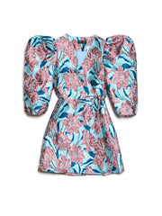 Deco Bloom Jacquard Mini Wrap ワンピース