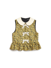Olive Jacquard Peplum トップス