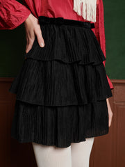 Viola Bow Mini Skirt Coal Black / Z