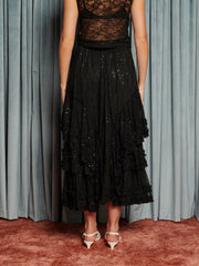 Eclipse Lace Midi Skirt Coal Black / Z