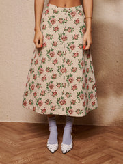 Ember Tapestry Midi Skirt Vintage Cream / Z