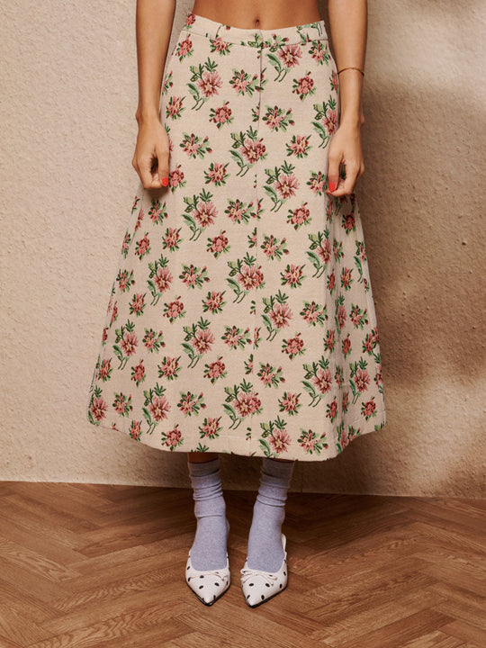 Ember Tapestry Midi Skirt Vintage Cream / Z