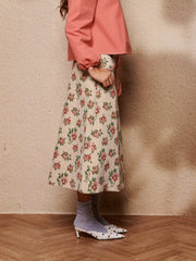 Ember Tapestry Midi Skirt Vintage Cream / Z