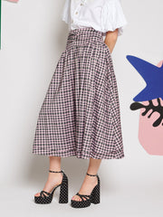 Vence Check Maxi Skirt Baby Pink, Black / Z