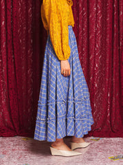 Lumina Check Circle Skirt School Blue / Z