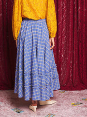 Lumina Check Circle Skirt School Blue / Z