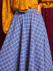 Lumina Check Circle Skirt School Blue / Z