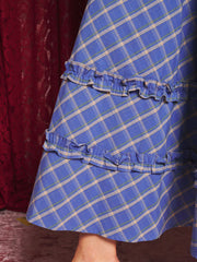 Lumina Check Circle Skirt School Blue / Z