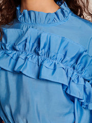 Musica Ruffled Cropped Top Cobalt Blue / Z