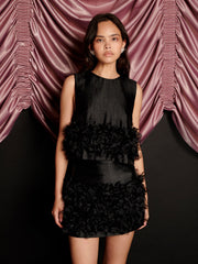 Plume Organza Top Coal Black / Z