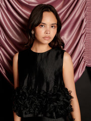 Plume Organza Top Coal Black / Z