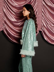 Disco Darling Sequin Top Turquoise Green / Z