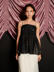 Lola Embellished Top Coal Black / Z