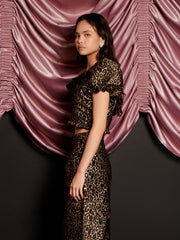 Cherie Leopard Jacquard トップス