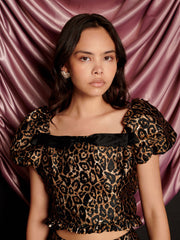 Cherie Leopard Jacquard トップス