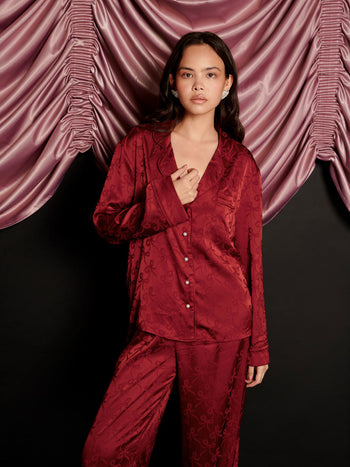 Dita Bow Pyjama Top Opera Red / Z