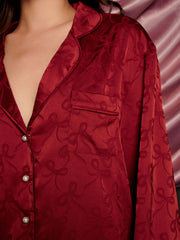 Dita Bow Pyjama Top Opera Red / Z