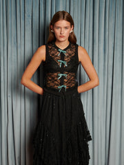Eclipse Lace Bow Top Coal Black / Z