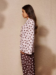 Illume Spot Pyjama Tie Top Black Spot, Pink / Z