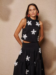 Glow Flora Cropped Top Coal Black / Z