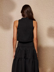 Glow Flora Cropped Top Coal Black / Z